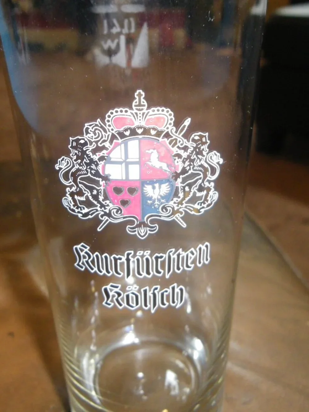 Vintage German 0.4L Tall Beer Glass “Kurfurften Kohch” Coat of Arms